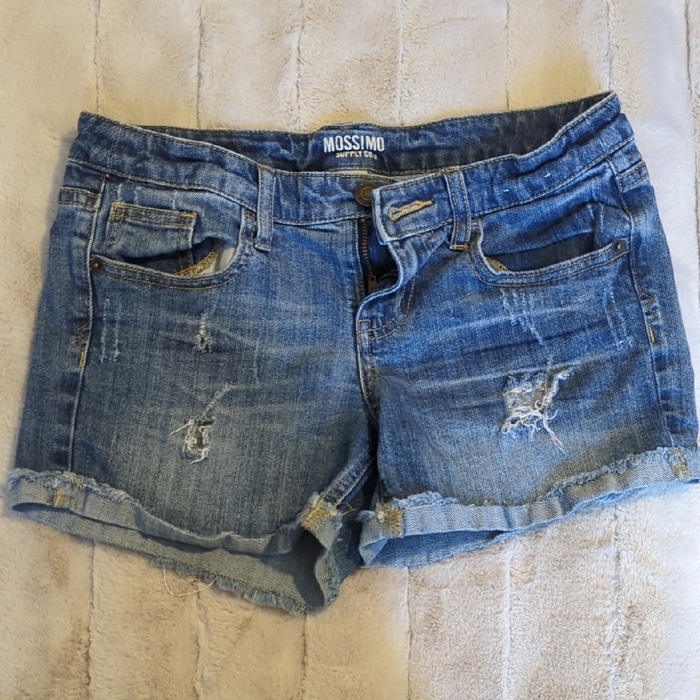 Mossimo Supply Co. Distressed Blue Jean Shorts